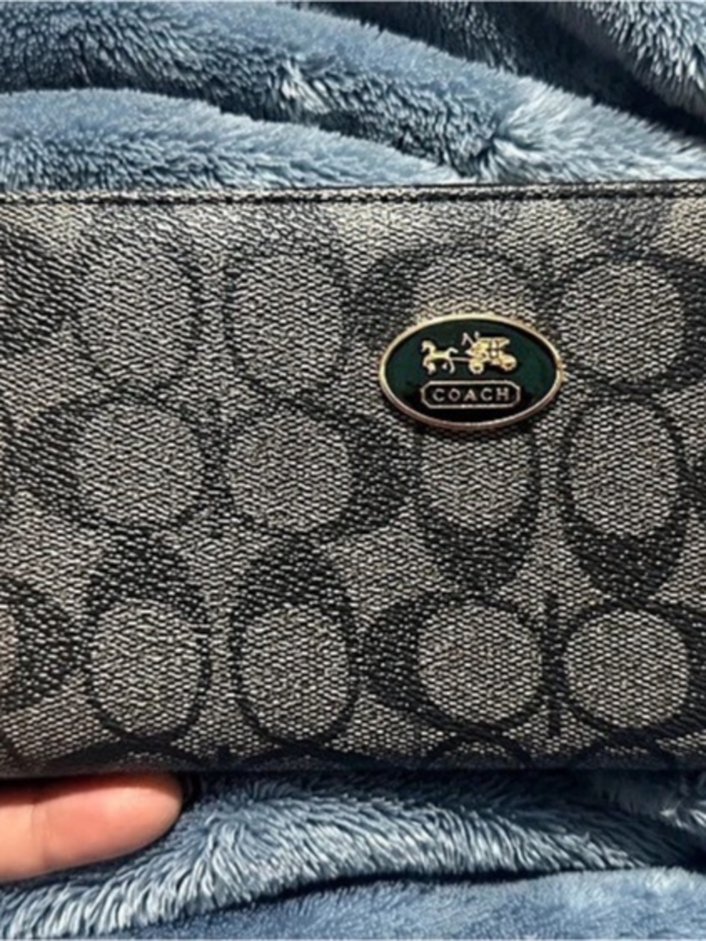 Coach Slim Accordion Zip Wallet With Horse And Carriage Print Brown